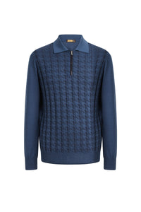 Pull à manches longues en cachemire et soie - Blue Abyss
