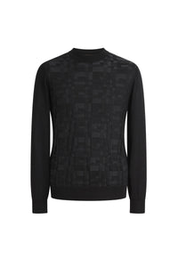 Cashmere and silk stand-up collar jumper - Black