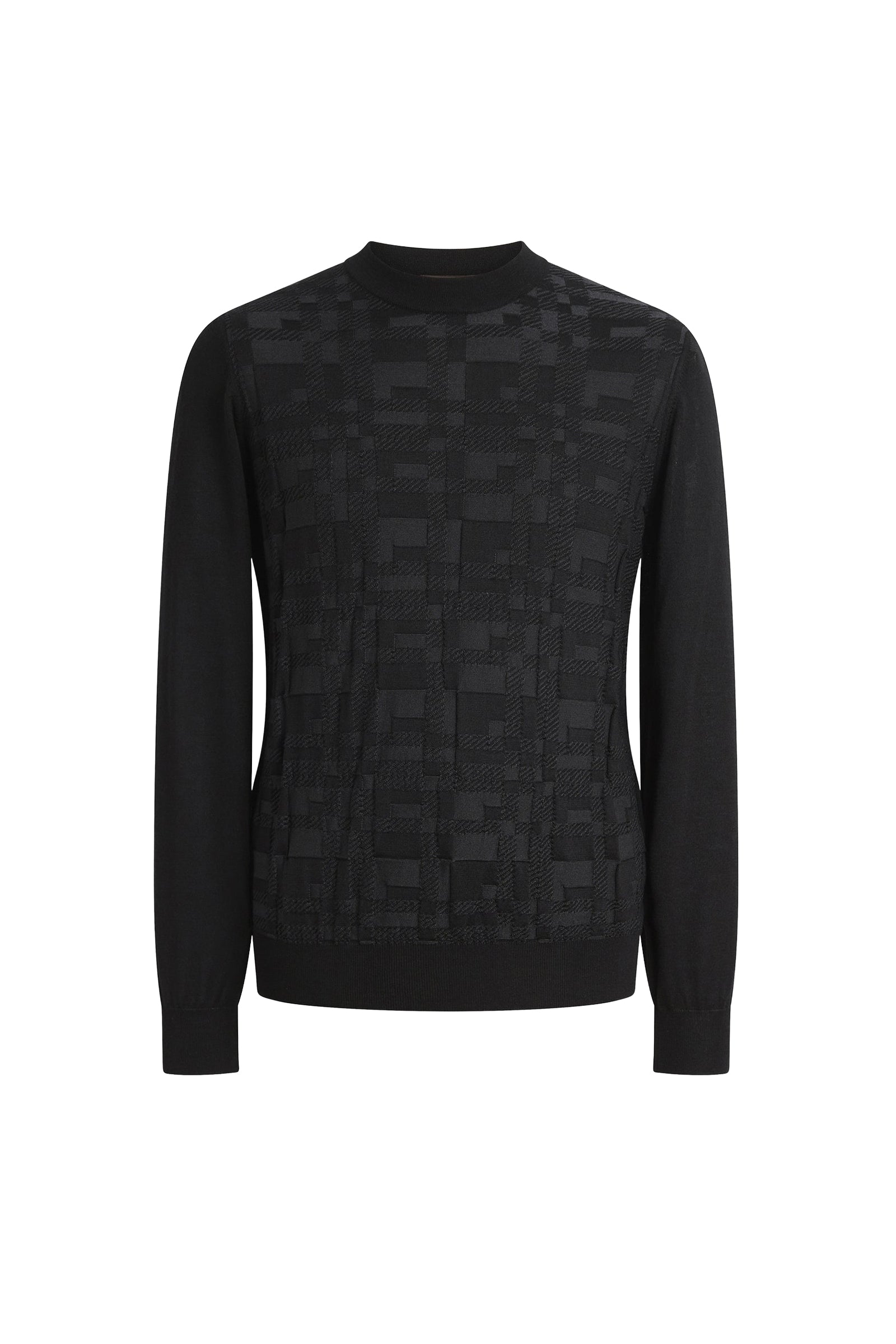 Cashmere and silk stand-up collar jumper - Black