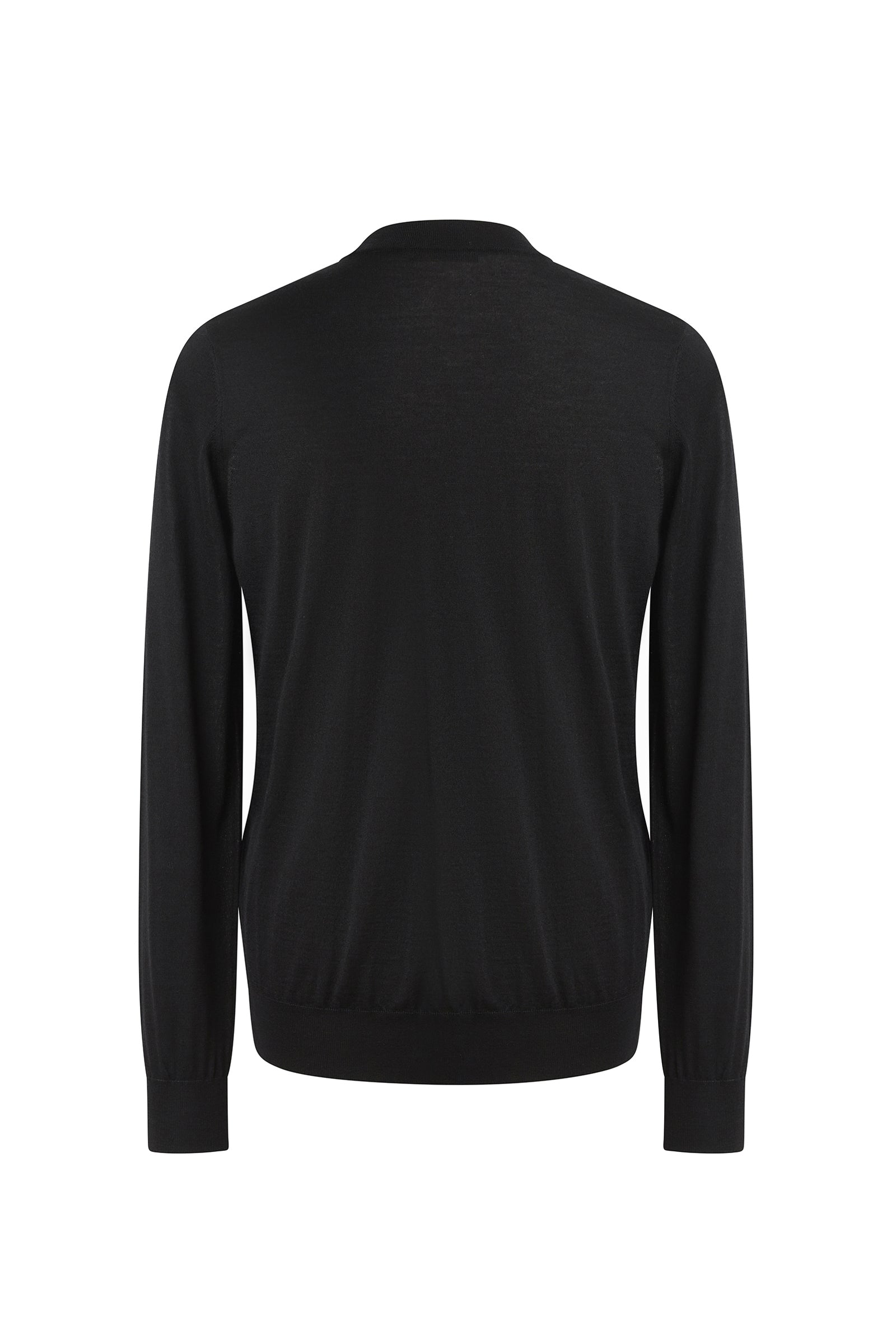 Cashmere and silk stand-up collar jumper - Black