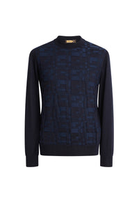 Pull à col montant en cachemire et soie - Dark Navy