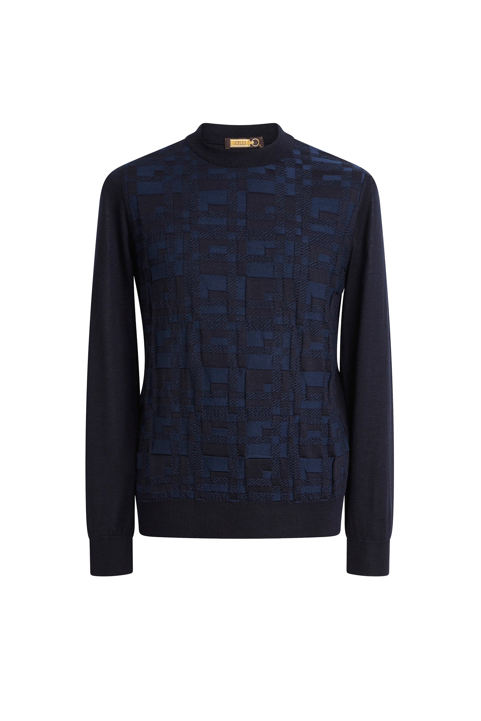 Pull à col montant en cachemire et soie - Dark Navy