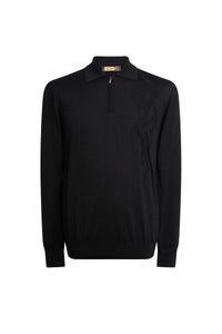 Pull à manches longues en cachemire et soie - Black