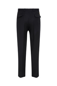 Pantalon de tailleur boutonné en laine - No color