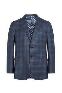 Veste de costume à carreaux en laine - No color