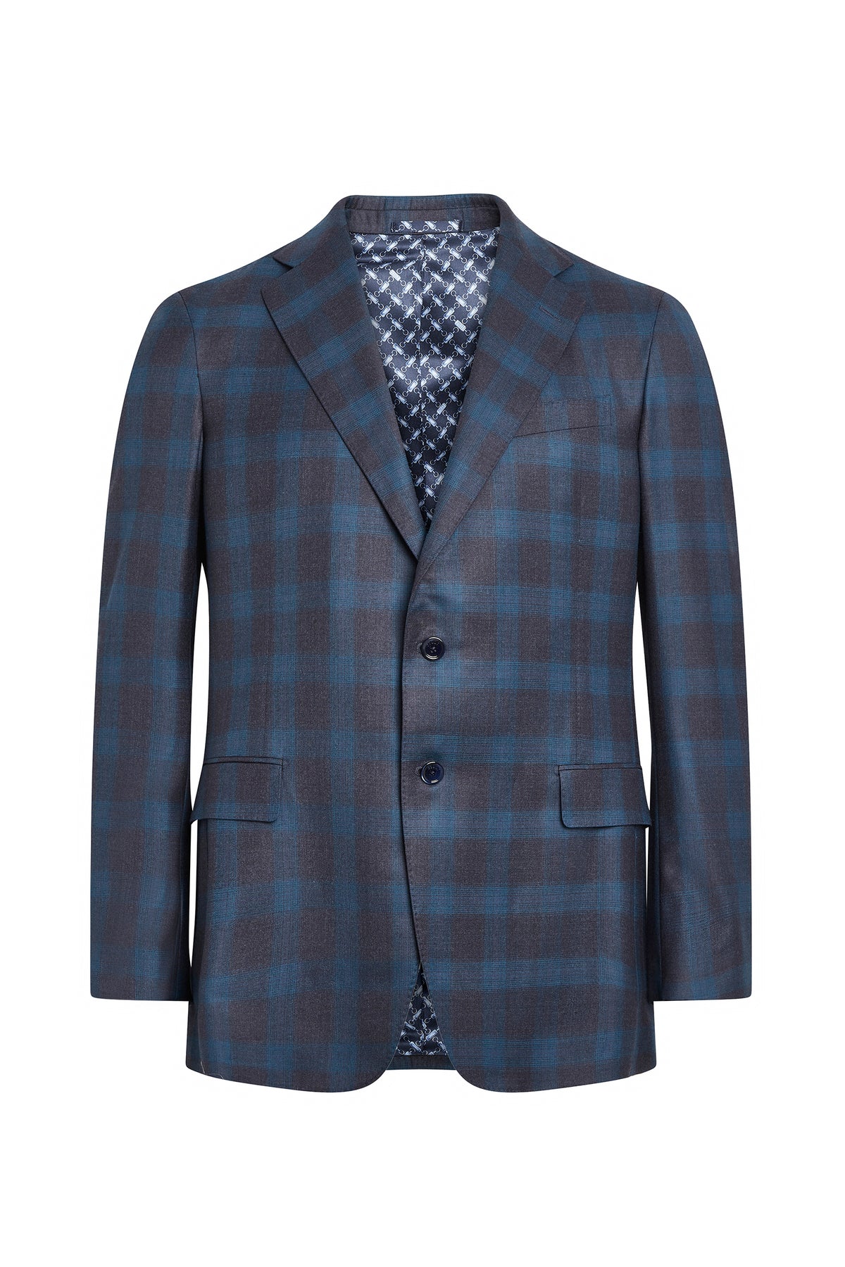 Veste de costume à carreaux en laine - No color