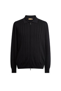 Gilet à zip en laine - Black