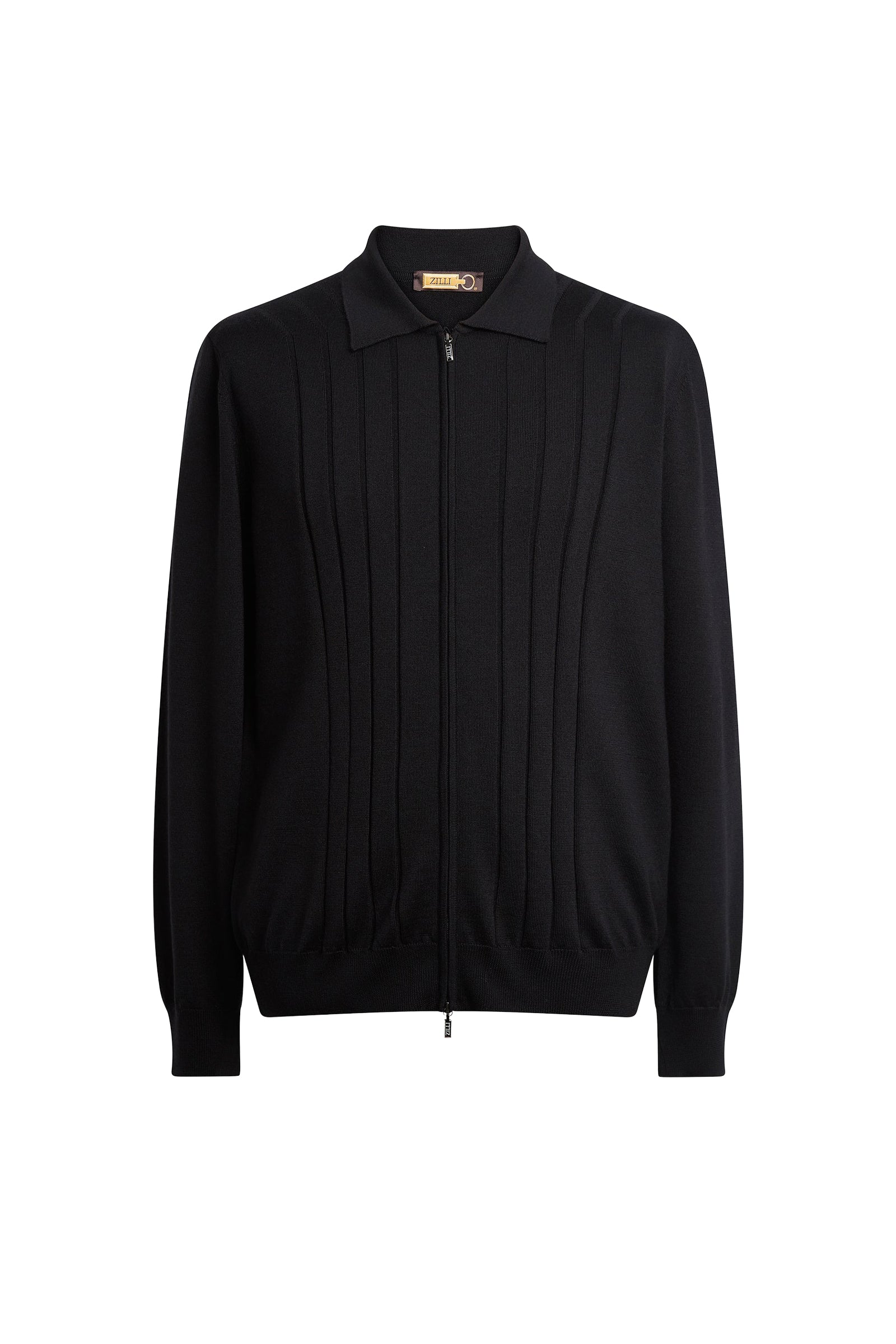 Gilet à zip en laine - Black