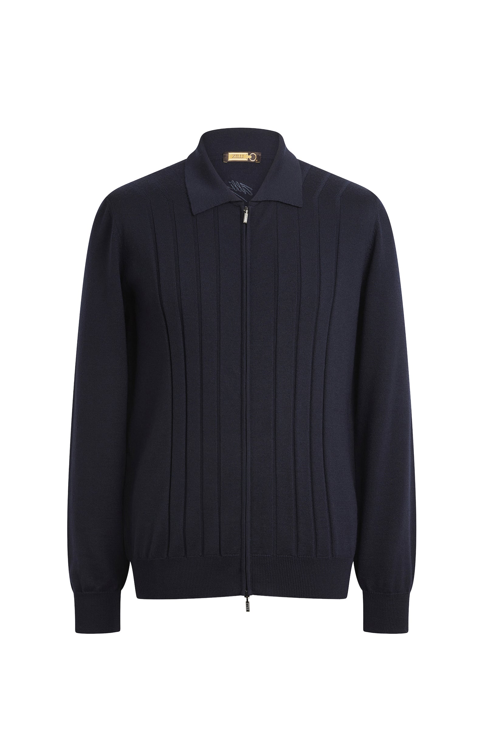 Gilet à zip en laine - Dark Navy