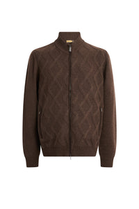 Cashmere zip cardigan - Coffee