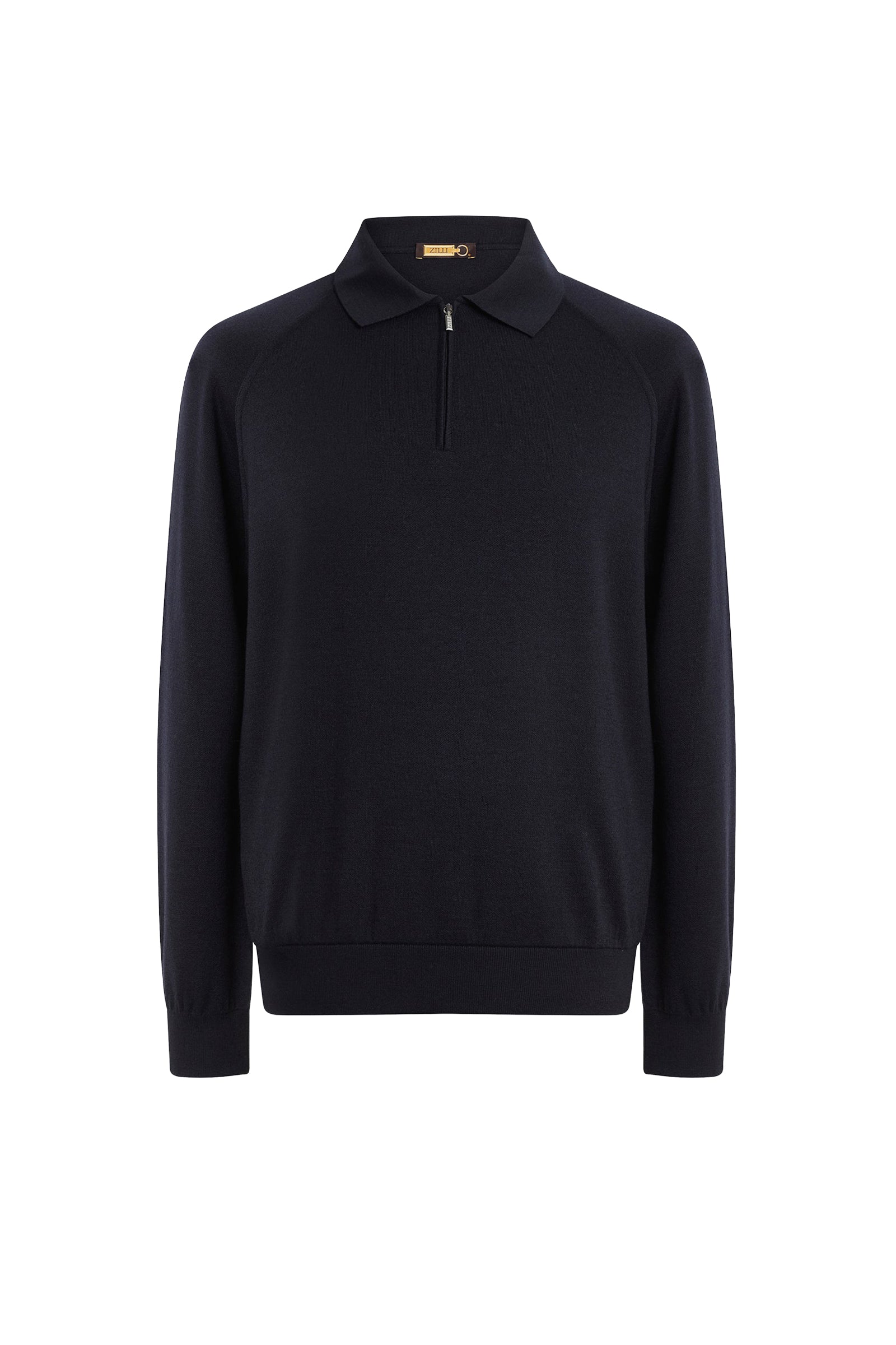 Pull à zip en laine - Dark Navy