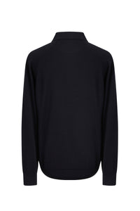 Pull à zip en laine - Dark Navy