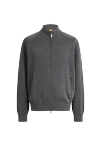 Gilet à poches en cachemire et soie - Grey Anthracite