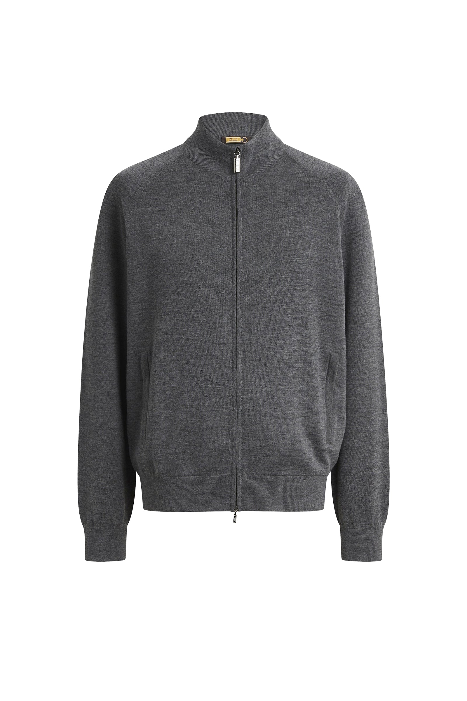 Gilet à poches en cachemire et soie - Grey Anthracite