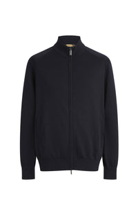 Gilet à poches en cachemire et soie - Dark Navy