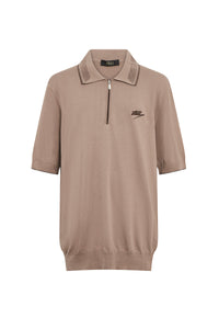 Polo zippé à manches courtes - No color