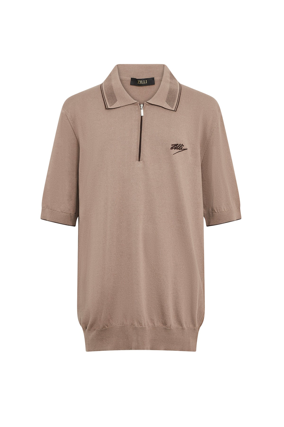 Polo zippé à manches courtes - No color
