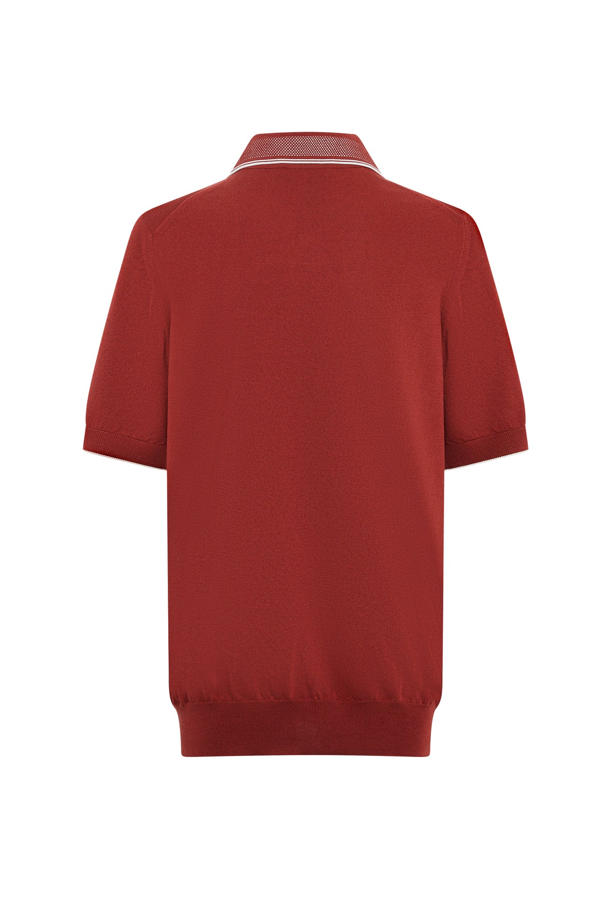 Polo zippé à logo et manches courtes - Rouge