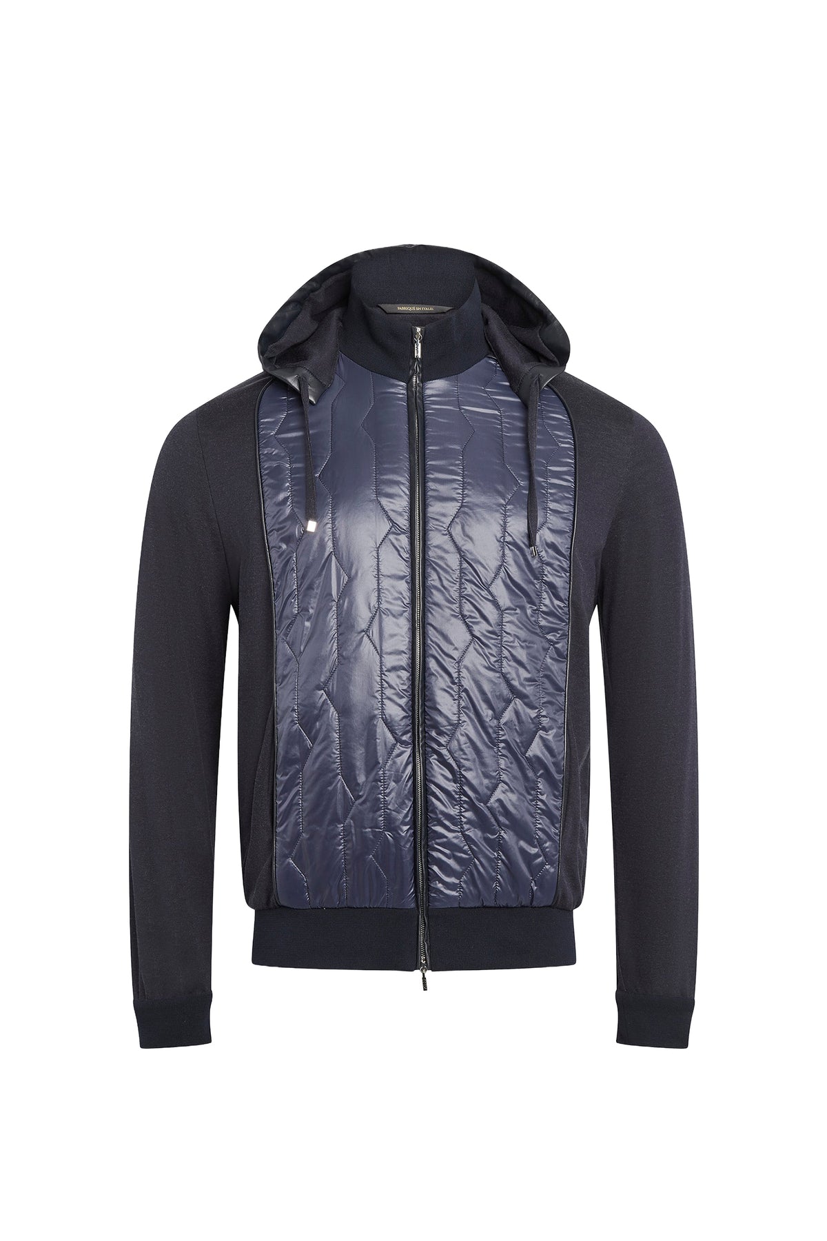 Sweat à capuche bi-matière - Gris