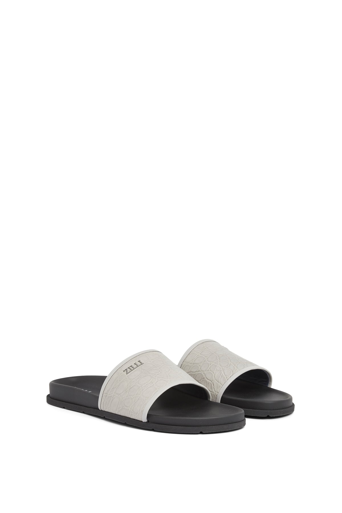 Mules plates en cuir précieux - No color