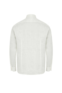 Chemise à motifs en lin - Blanc