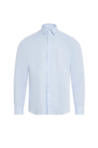 Chemise à logo en lin - Bleu