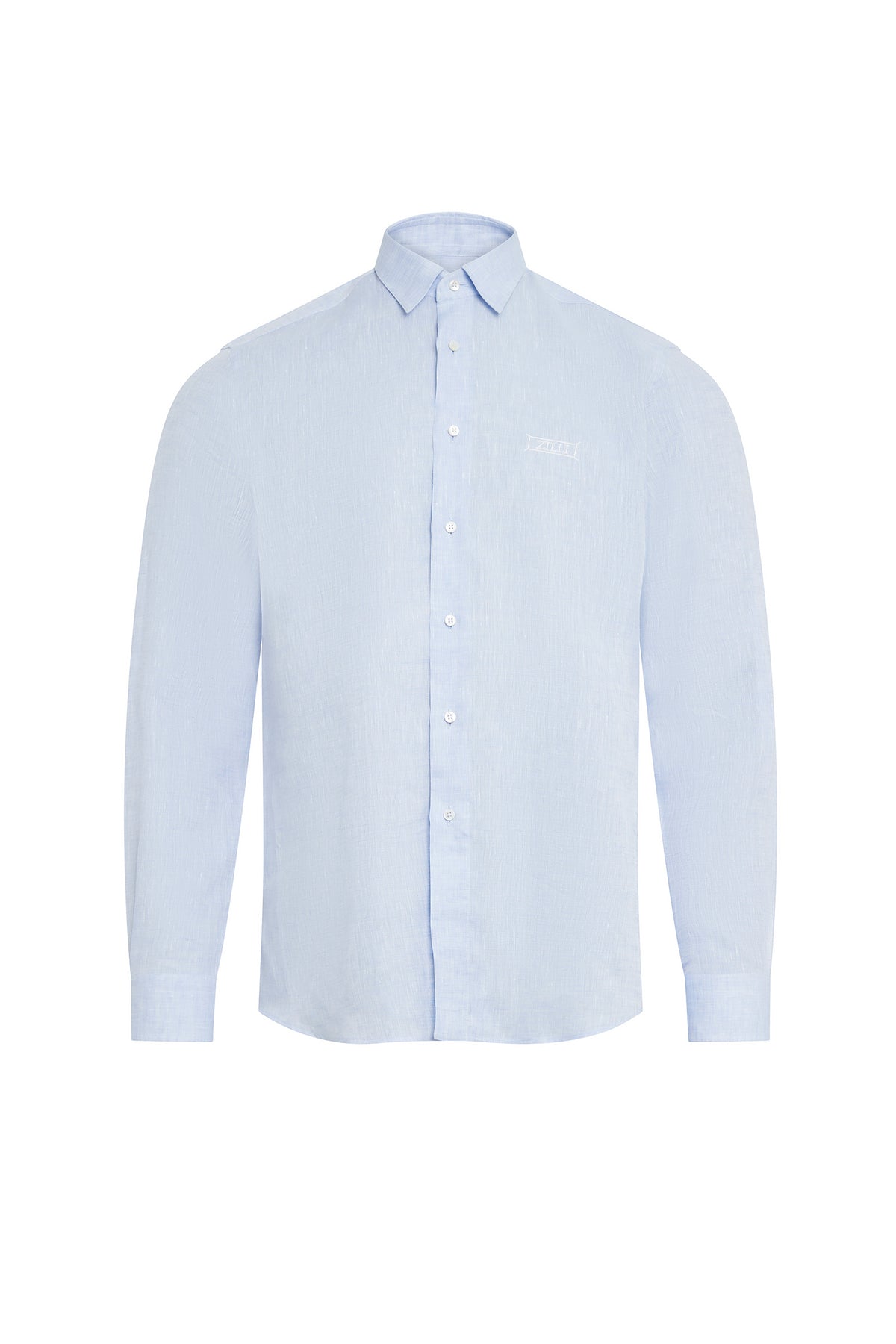 Chemise à logo en lin - Bleu