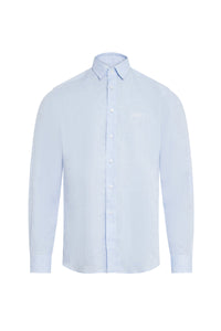 Chemise à logo en lin - Bleu