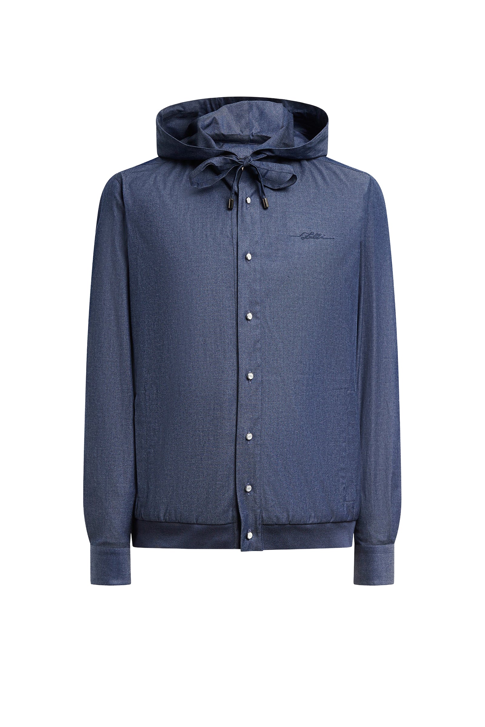 Veste à capuche à texture chinée - Blue Jeans