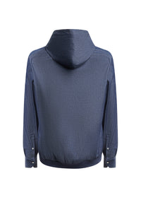Veste à capuche à texture chinée - Blue Jeans