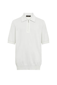 Polo zippé en soie - Blanc