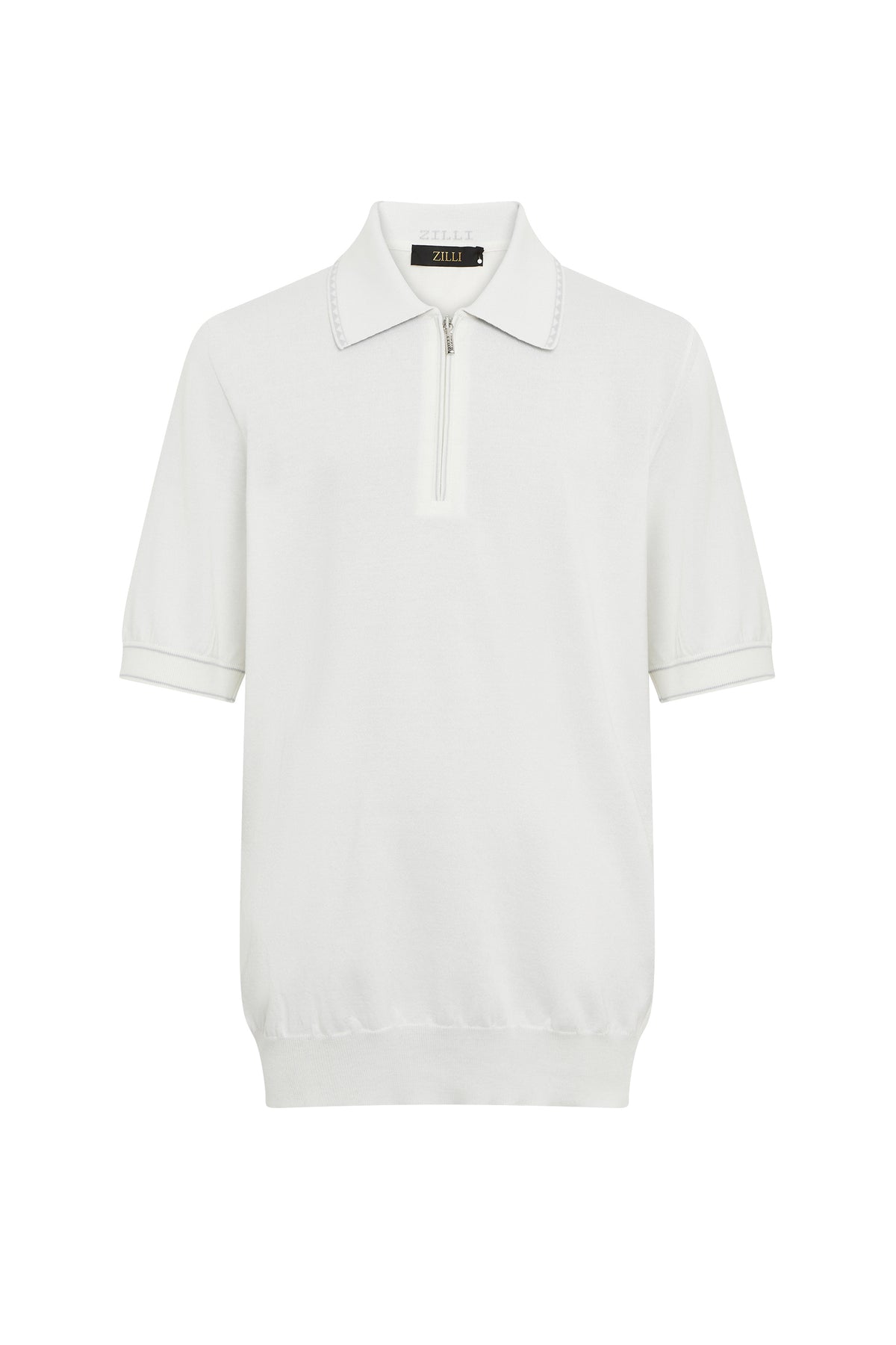Polo zippé en soie - Blanc