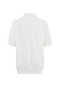 Polo zippé en soie - Blanc