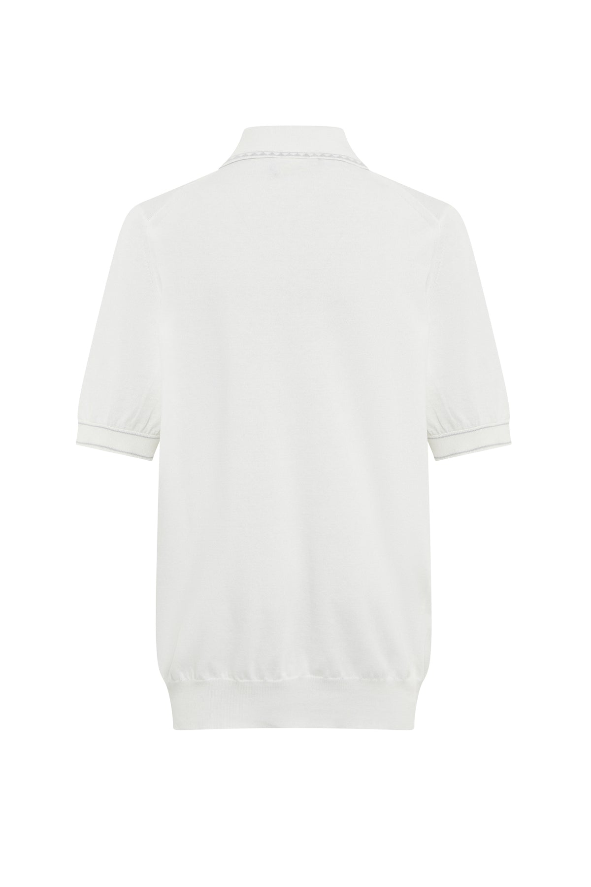 Polo zippé en soie - Blanc