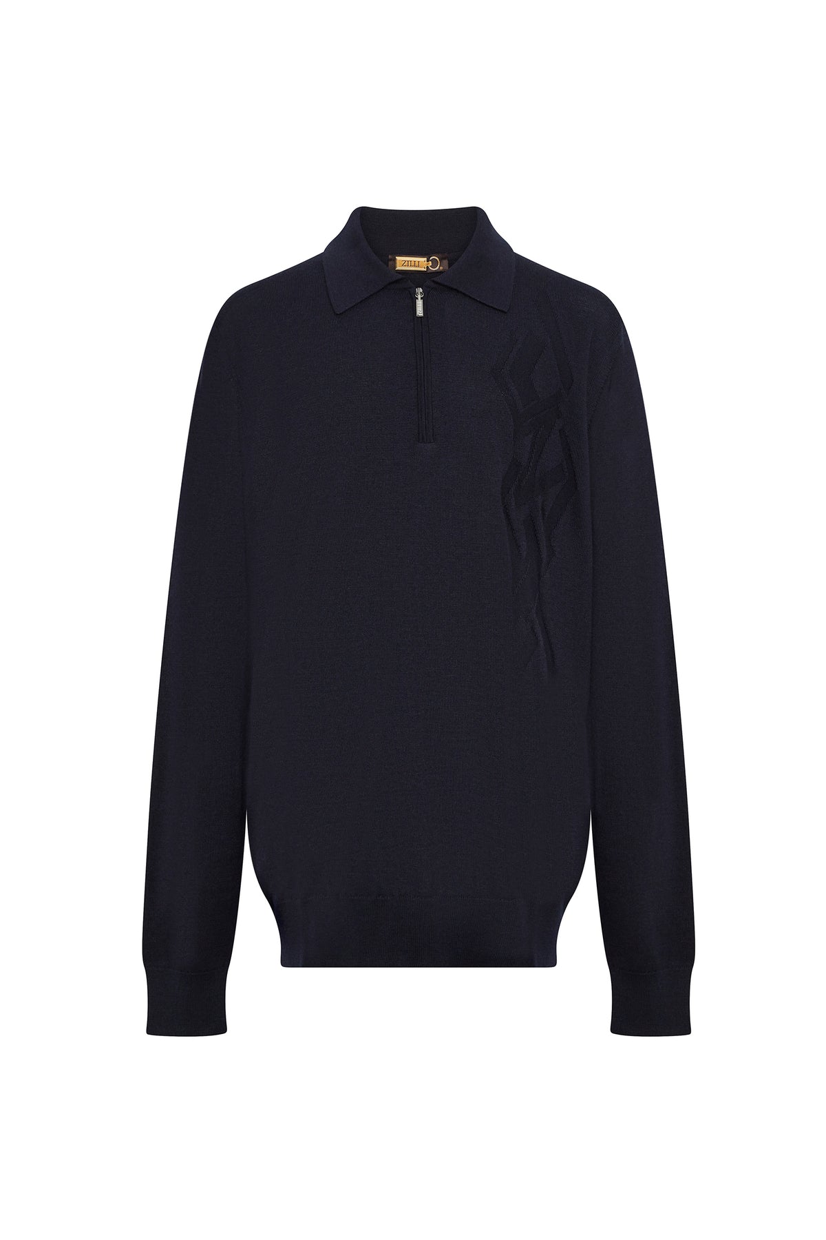 Polo zippé à manches courtes en cachemire - No color