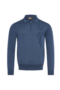 Polo zippé à manches courtes en cachemire - No color
