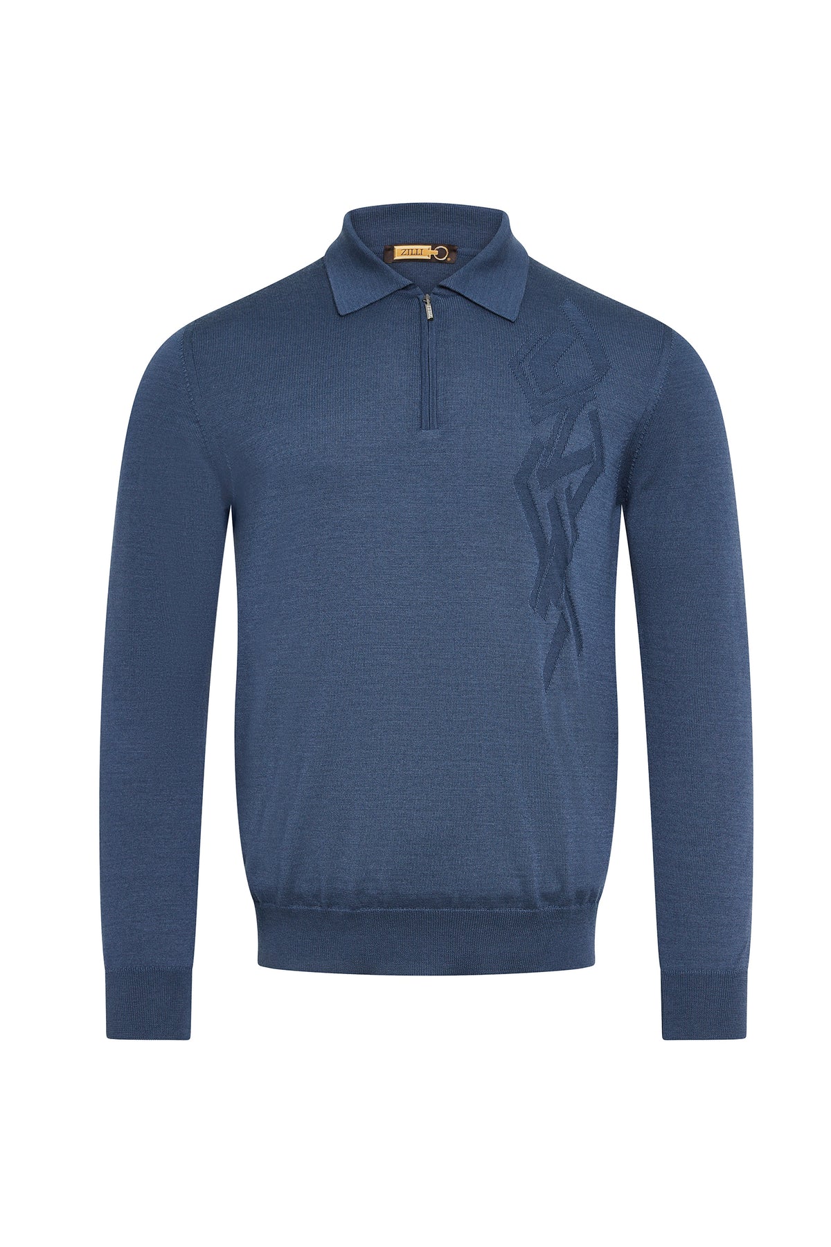 Polo zippé à manches courtes en cachemire - No color