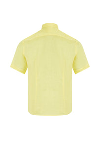 Chemise à manches courtes en lin - Jaune