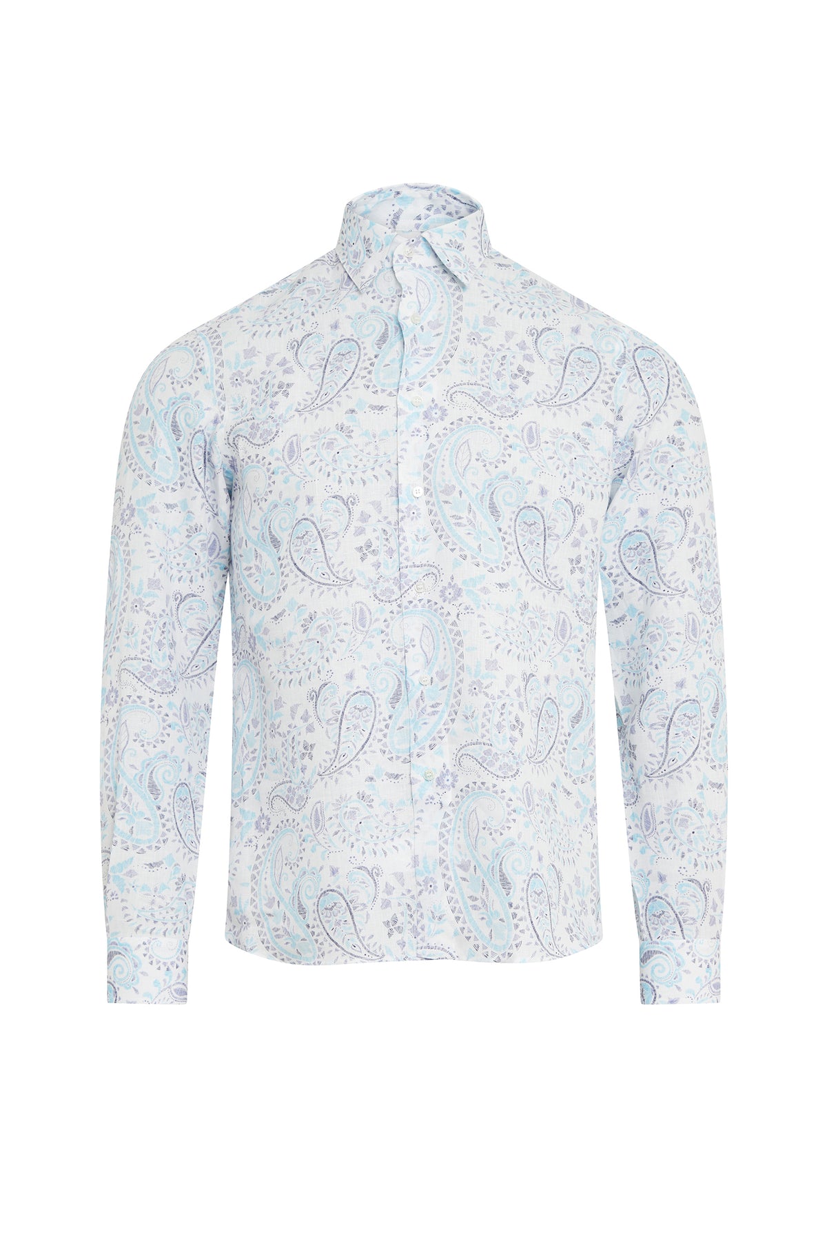 Chemise à motifs paisley en lin - Blanc