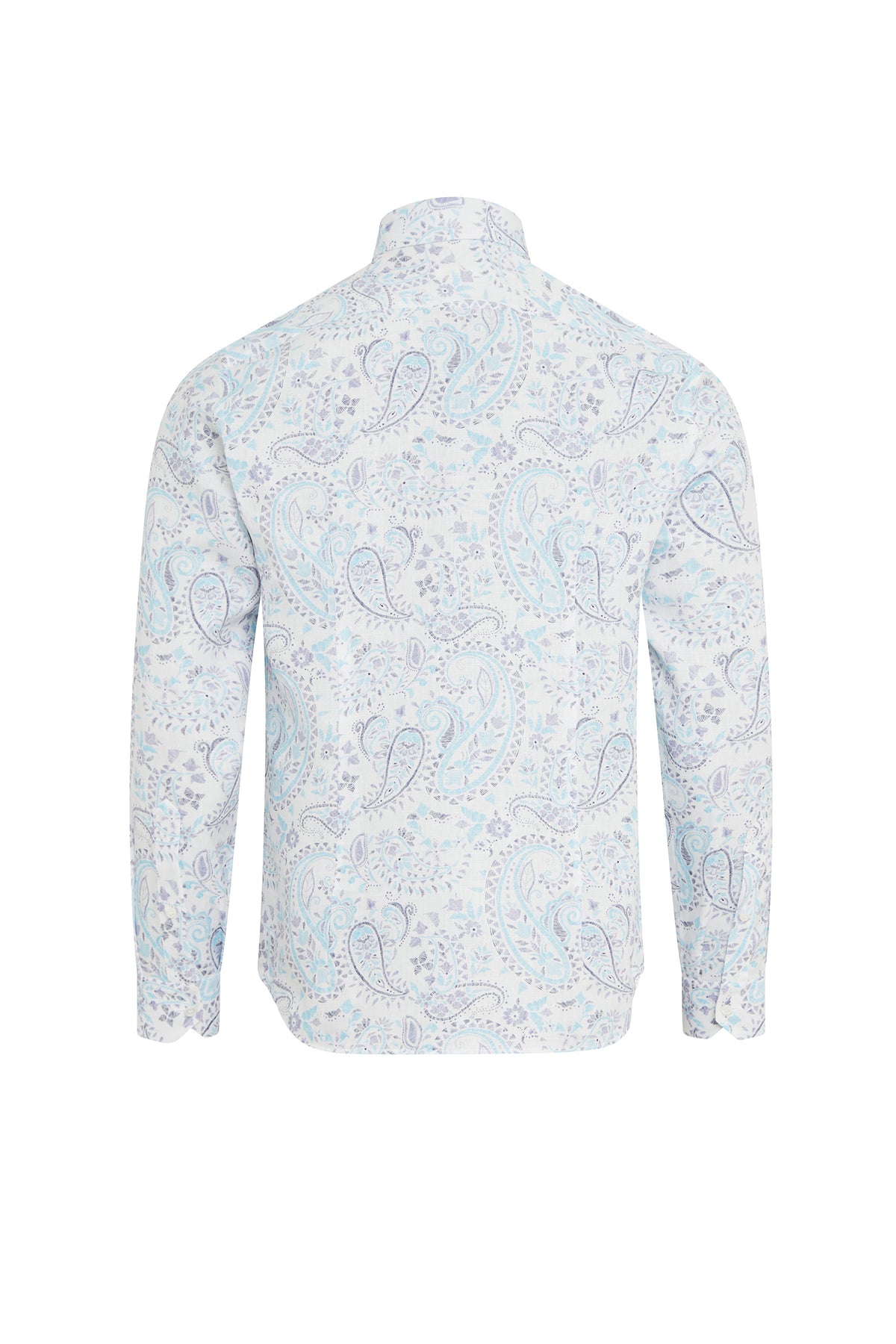 Chemise à motifs paisley en lin - Blanc