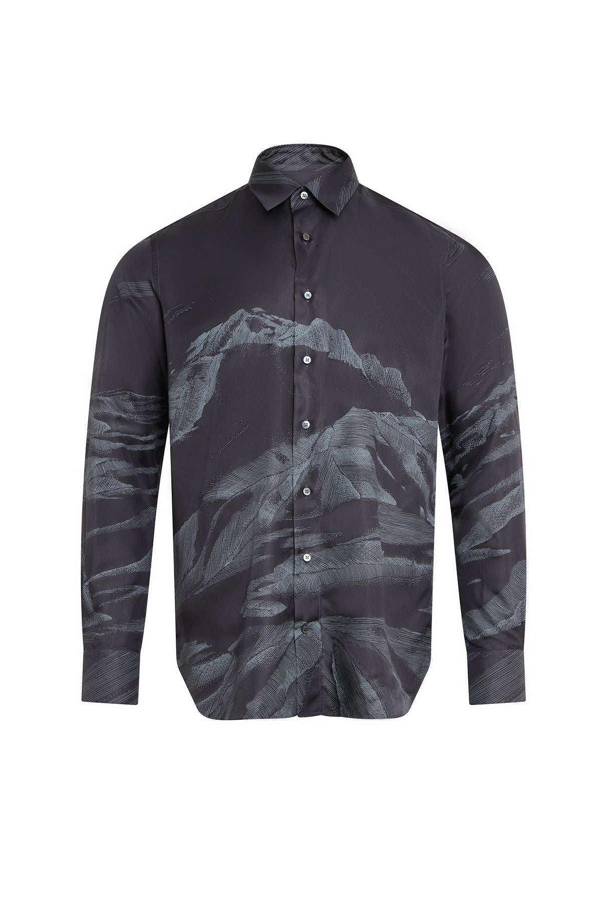 Chemise à motifs en soie - Slate