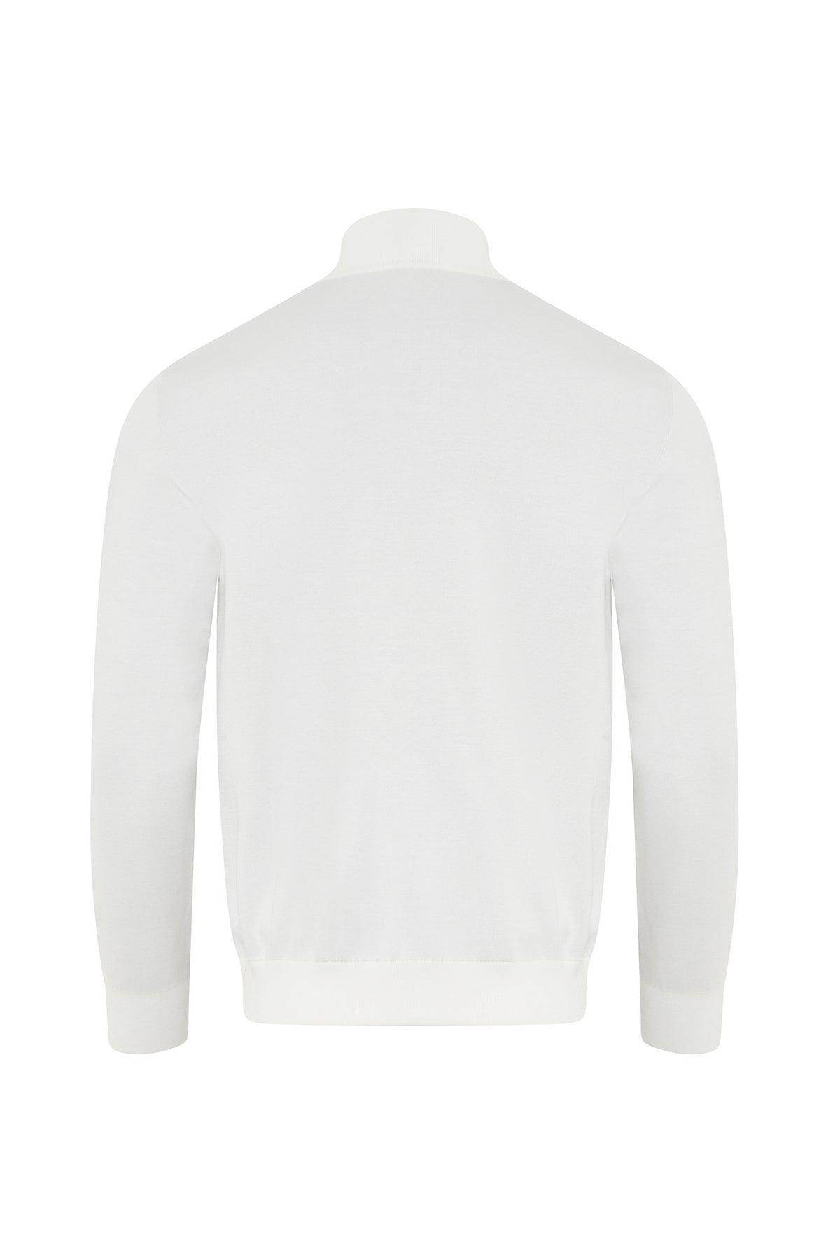 Pull à col montant zippé en cuir précieux - No color