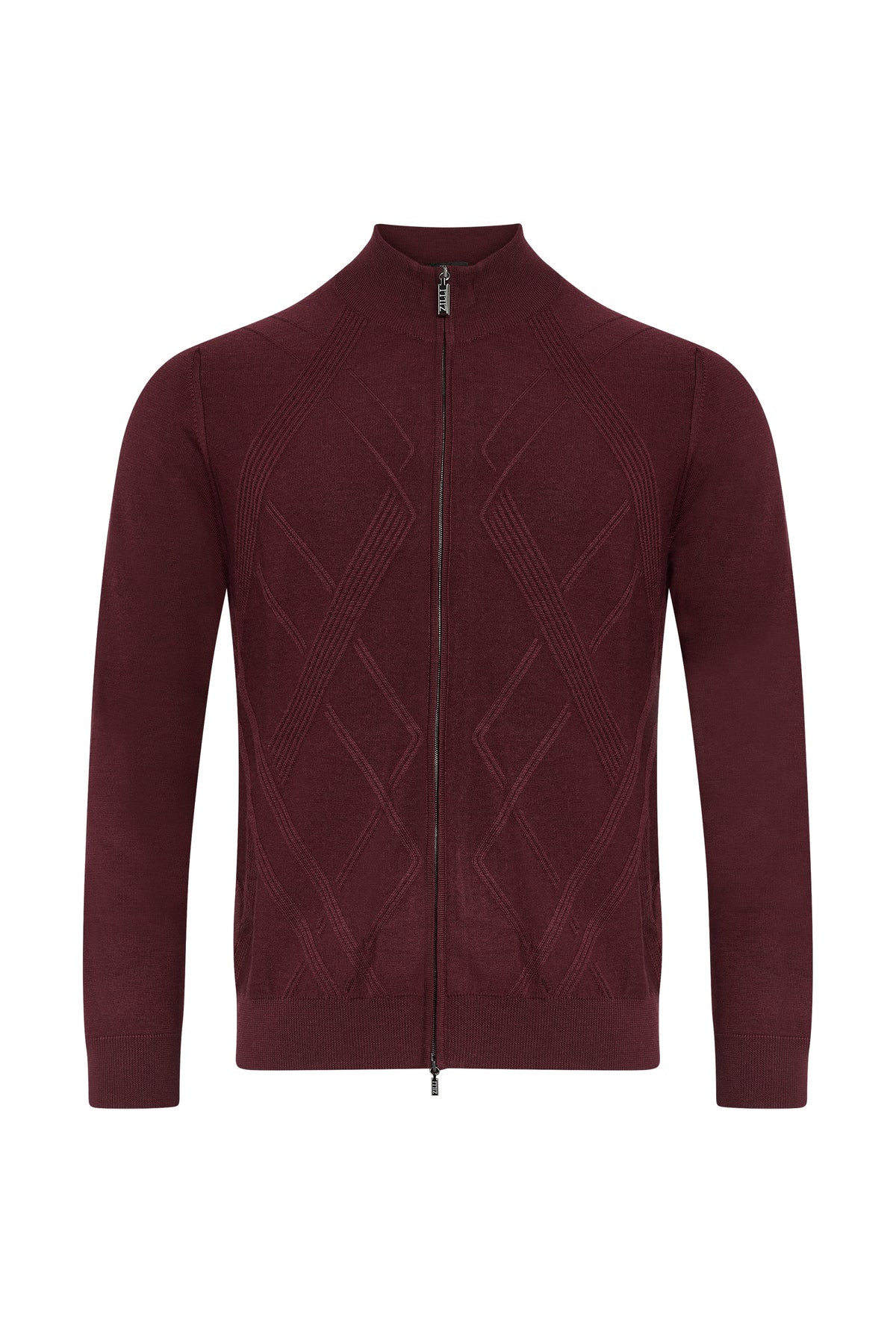 Cardigan zippé à col montant en laine - Ruby