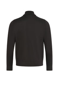 Cardigan à col montant et fermeture éclair en laine - Black
