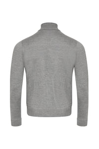 Cardigan à col montant et fermeture éclair en laine - Soft Grey