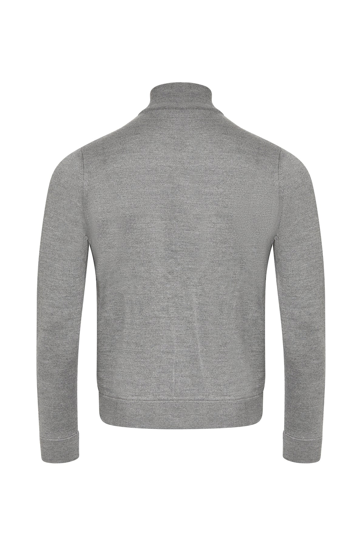 Cardigan à col montant et fermeture éclair en laine - Soft Grey