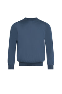 Pull à col rond à manches longues en cachemire - Smoke Blue