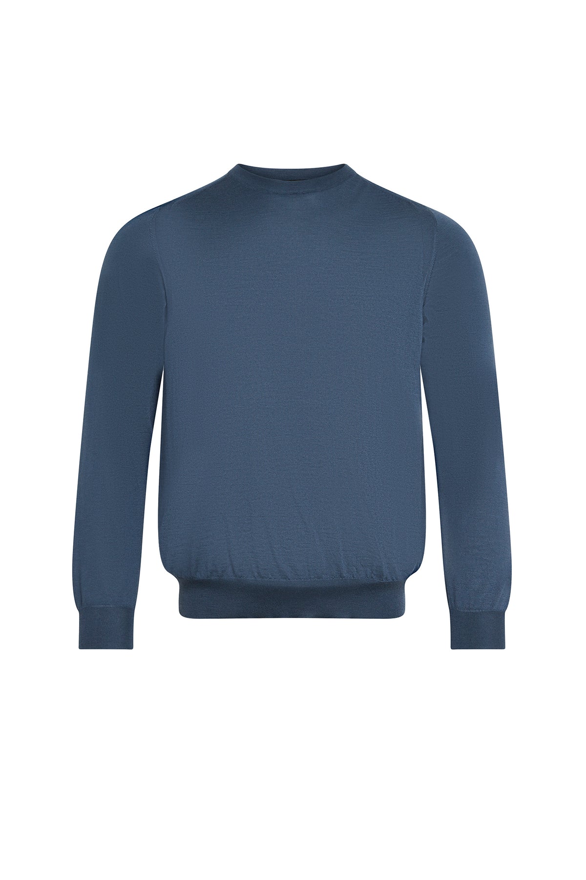 Pull à col rond à manches longues en cachemire - Smoke Blue