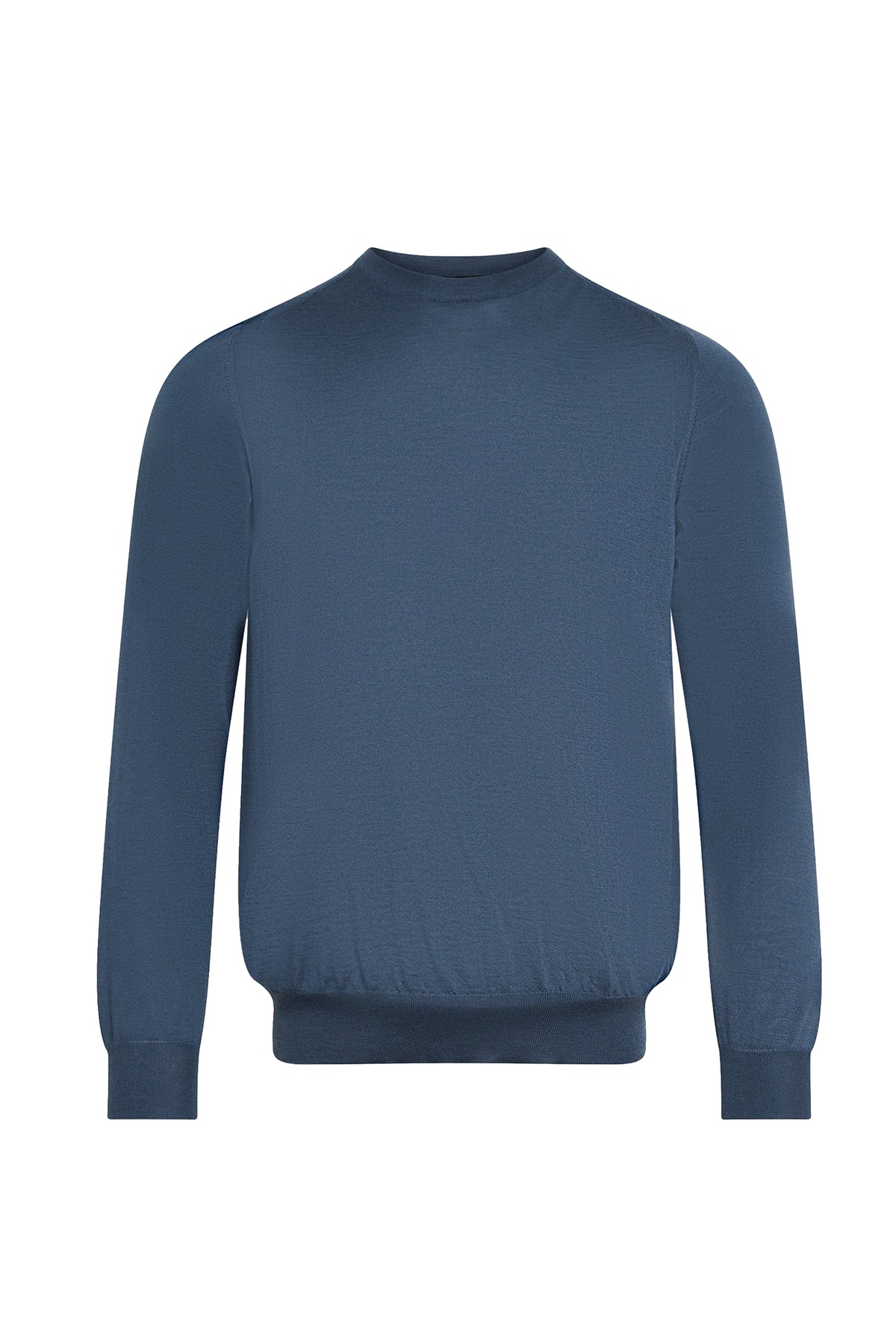 Pull à col rond à manches longues en cachemire - Smoke Blue