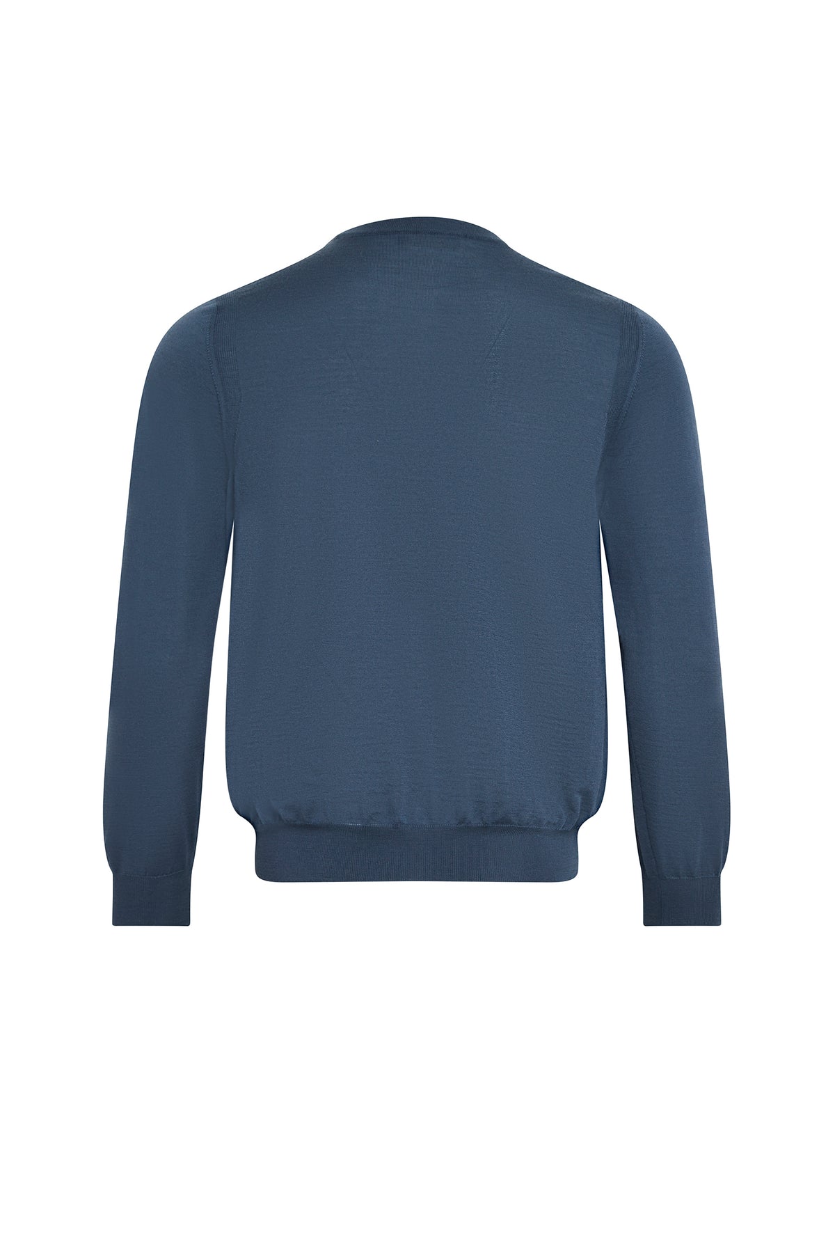 Pull à col rond à manches longues en cachemire - Smoke Blue